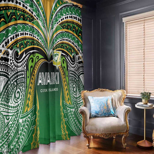 Cook Islands Rugby League Window Curtain Avaiki Tatau Tribal Motifs Black Color - Aussie Hoodie
