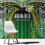 Cook Islands Rugby League Window Curtain Avaiki Tatau Tribal Motifs Black Color - Aussie Hoodie