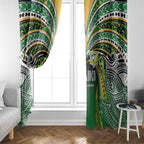 Cook Islands Rugby League Window Curtain Avaiki Tatau Tribal Motifs Black Color - Aussie Hoodie