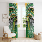 Cook Islands Rugby League Window Curtain Avaiki Tatau Tribal Motifs Black Color - Aussie Hoodie
