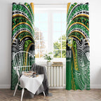 Cook Islands Rugby League Window Curtain Avaiki Tatau Tribal Motifs Black Color - Aussie Hoodie
