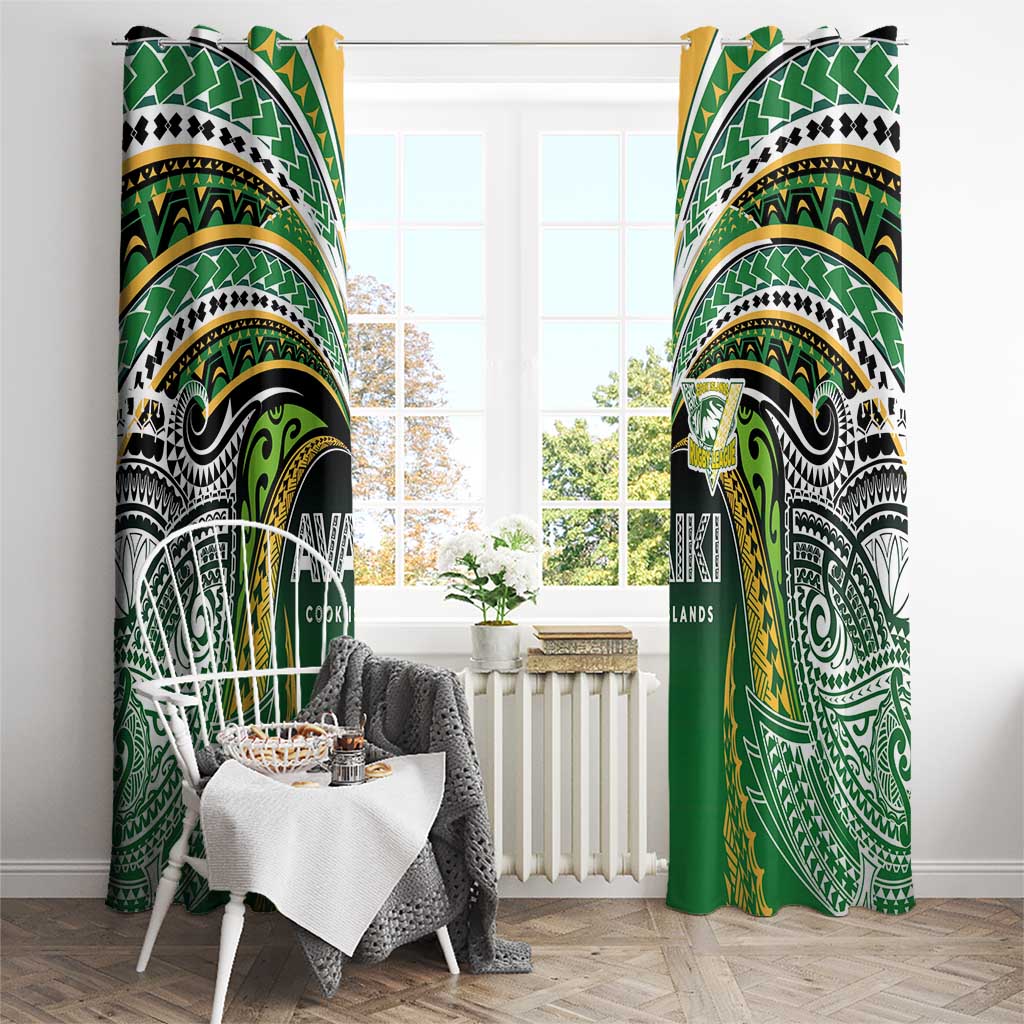 Cook Islands Rugby League Window Curtain Avaiki Tatau Tribal Motifs Black Color - Aussie Hoodie