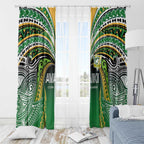 Cook Islands Rugby League Window Curtain Avaiki Tatau Tribal Motifs Black Color - Aussie Hoodie