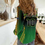 Custom Cook Islands Rugby League Women Casual Shirt Avaiki Tatau Tribal Motifs Black Color - Aussie Hoodie