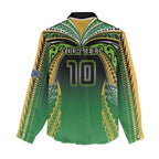 Custom Cook Islands Rugby League Women Casual Shirt Avaiki Tatau Tribal Motifs Black Color - Aussie Hoodie