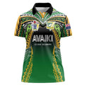 Custom Cook Islands Rugby League Women Polo Shirt Avaiki Tatau Tribal Motifs Black Color - Aussie Hoodie