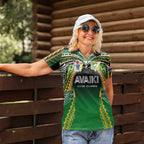 Custom Cook Islands Rugby League Women Polo Shirt Avaiki Tatau Tribal Motifs Black Color - Aussie Hoodie