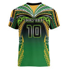 Custom Cook Islands Rugby League Women V-Neck T-Shirt Avaiki Tatau Tribal Motifs Black Color - Aussie Hoodie