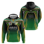 Custom Cook Islands Rugby League Zip Hoodie Avaiki Tatau Tribal Motifs Black Color - Aussie Hoodie
