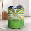 Cook Islands Rugby League Laundry Basket Avaiki Tatau Tribal Motifs White Color - Aussie Hoodie