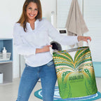 Cook Islands Rugby League Laundry Basket Avaiki Tatau Tribal Motifs White Color - Aussie Hoodie