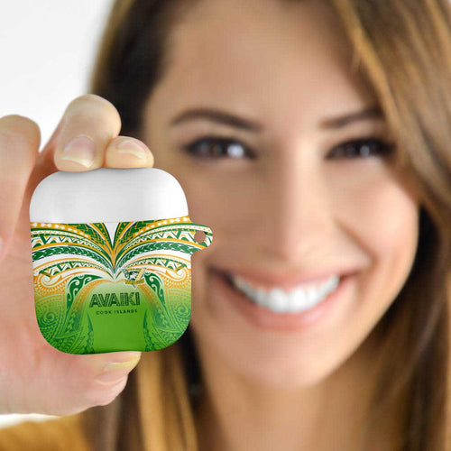 Cook Islands Rugby League AirPods Case Avaiki Tatau Tribal Motifs White Color - Aussie Hoodie