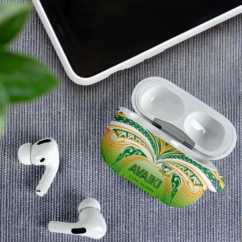 Cook Islands Rugby League AirPods Case Avaiki Tatau Tribal Motifs White Color - Aussie Hoodie