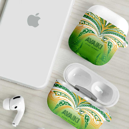 Cook Islands Rugby League AirPods Case Avaiki Tatau Tribal Motifs White Color - Aussie Hoodie