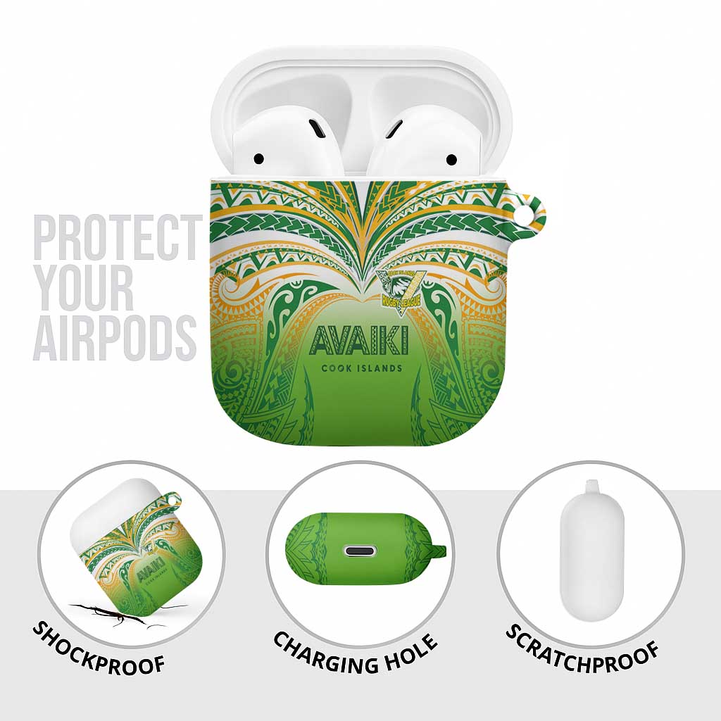 Cook Islands Rugby League AirPods Case Avaiki Tatau Tribal Motifs White Color - Aussie Hoodie
