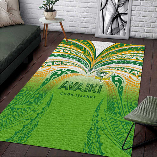 Cook Islands Rugby League Area Rug Avaiki Tatau Tribal Motifs White Color - Aussie Hoodie