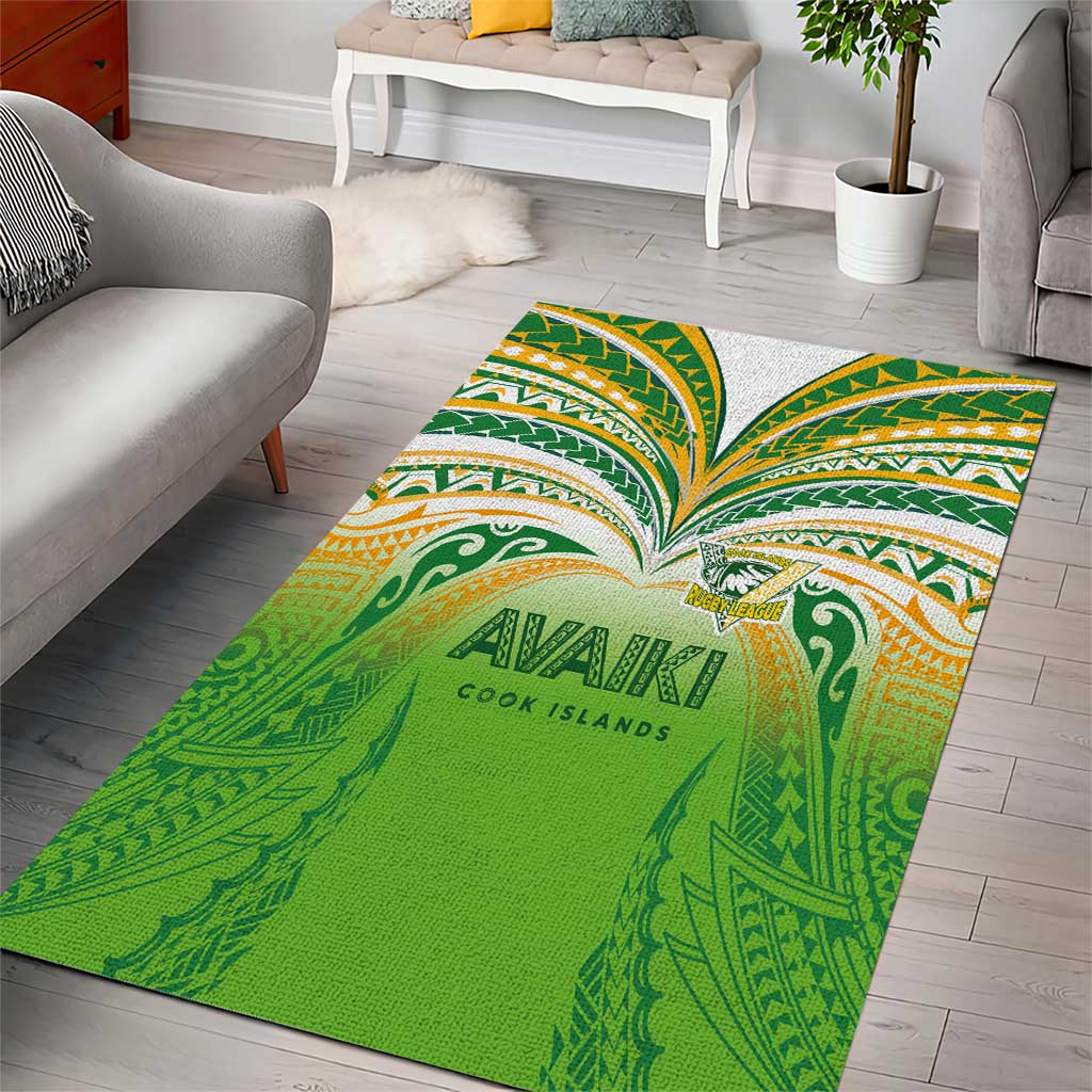 Cook Islands Rugby League Area Rug Avaiki Tatau Tribal Motifs White Color - Aussie Hoodie