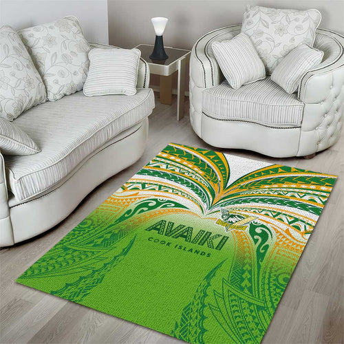 Cook Islands Rugby League Area Rug Avaiki Tatau Tribal Motifs White Color - Aussie Hoodie