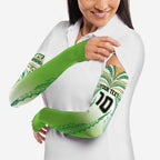 Custom Cook Islands Rugby League Arm Sleeves Avaiki Tatau Tribal Motifs White Color - Aussie Hoodie