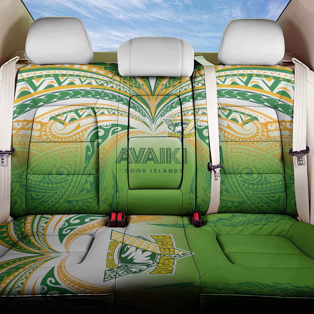 Cook Islands Rugby League Back Car Seat Cover Avaiki Tatau Tribal Motifs White Color - Aussie Hoodie