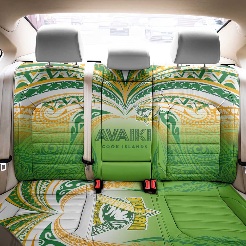 Cook Islands Rugby League Back Car Seat Cover Avaiki Tatau Tribal Motifs White Color - Aussie Hoodie