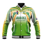 Custom Cook Islands Rugby League Baseball Jacket Avaiki Tatau Tribal Motifs White Color - Aussie Hoodie