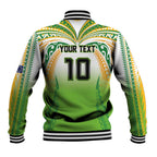 Custom Cook Islands Rugby League Baseball Jacket Avaiki Tatau Tribal Motifs White Color - Aussie Hoodie