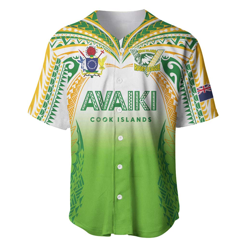 Custom Cook Islands Rugby League Baseball Jersey Avaiki Tatau Tribal Motifs White Color - Aussie Hoodie