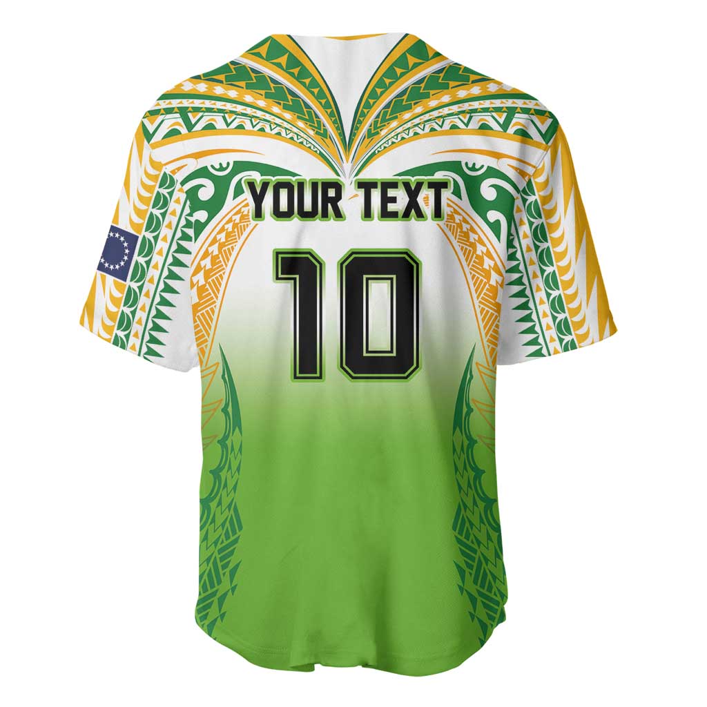 Custom Cook Islands Rugby League Baseball Jersey Avaiki Tatau Tribal Motifs White Color - Aussie Hoodie