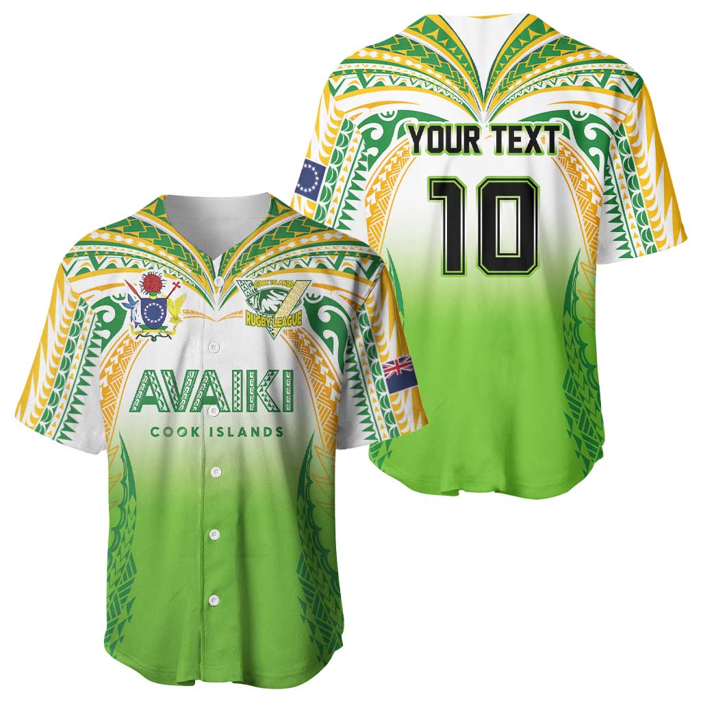 Custom Cook Islands Rugby League Baseball Jersey Avaiki Tatau Tribal Motifs White Color - Aussie Hoodie