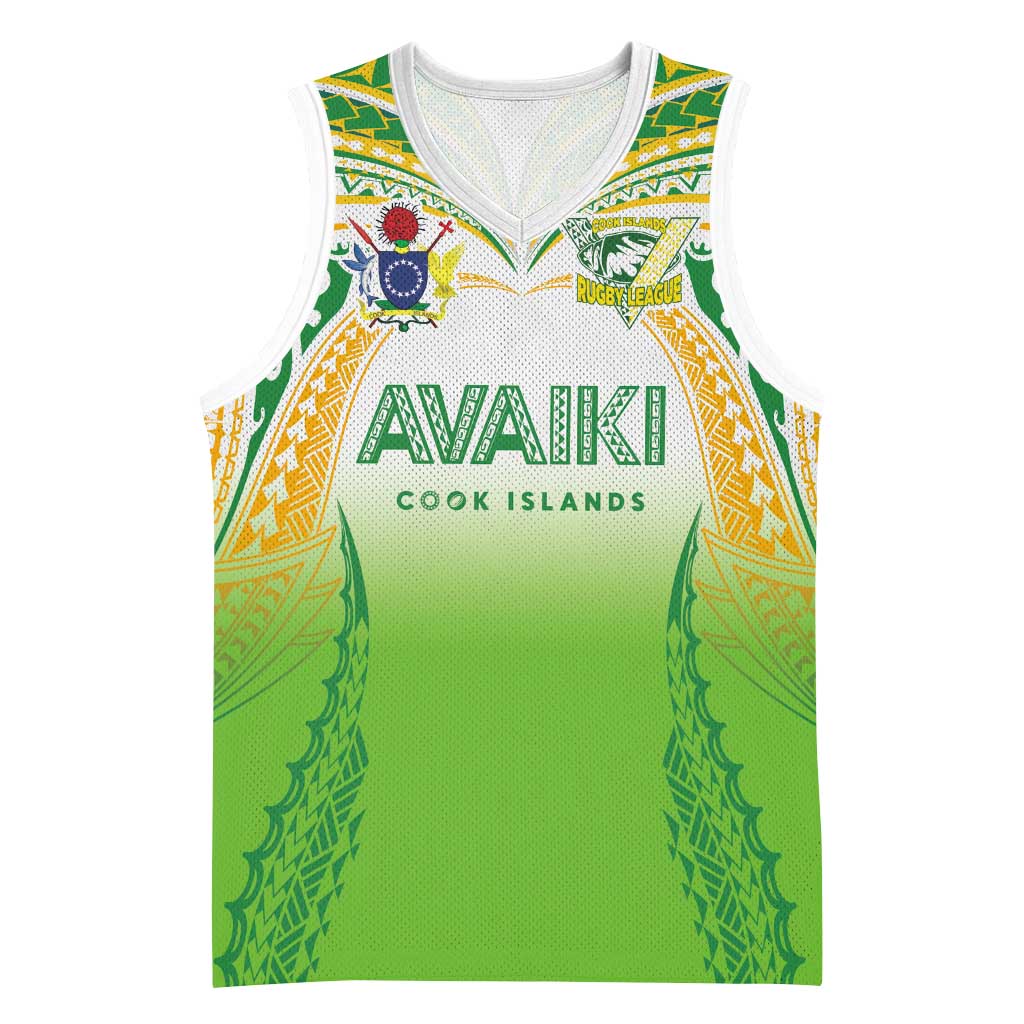 Custom Cook Islands Rugby League Basketball Jersey Avaiki Tatau Tribal Motifs White Color - Aussie Hoodie