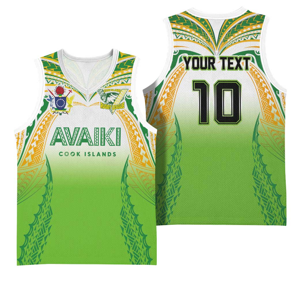 Custom Cook Islands Rugby League Basketball Jersey Avaiki Tatau Tribal Motifs White Color - Aussie Hoodie