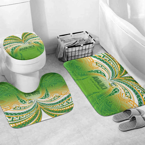 Cook Islands Rugby League Bathroom Set Avaiki Tatau Tribal Motifs White Color - Aussie Hoodie