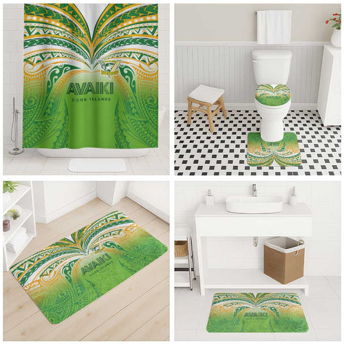 Cook Islands Rugby League Bathroom Set Avaiki Tatau Tribal Motifs White Color - Aussie Hoodie