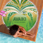 Cook Islands Rugby League Beach Blanket Avaiki Tatau Tribal Motifs White Color - Aussie Hoodie