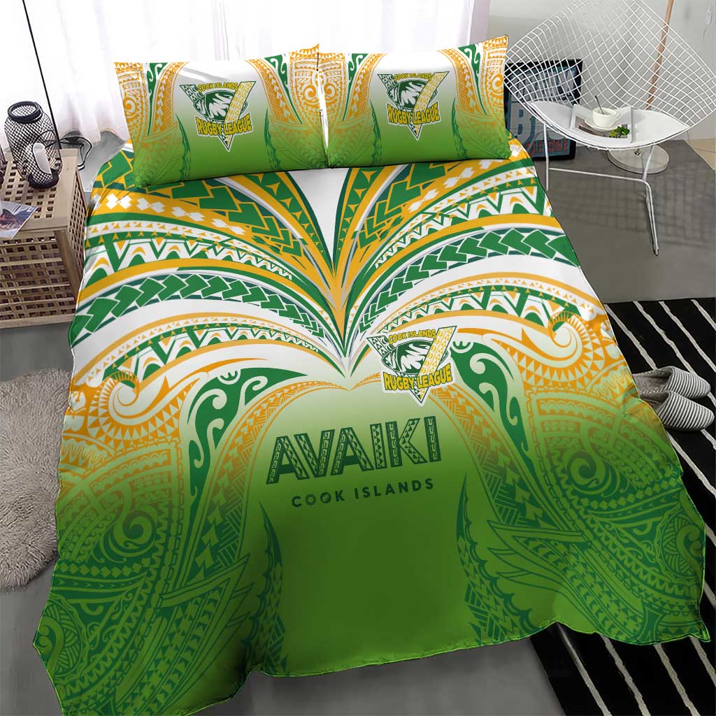 Cook Islands Rugby League Bedding Set Avaiki Tatau Tribal Motifs White Color - Aussie Hoodie