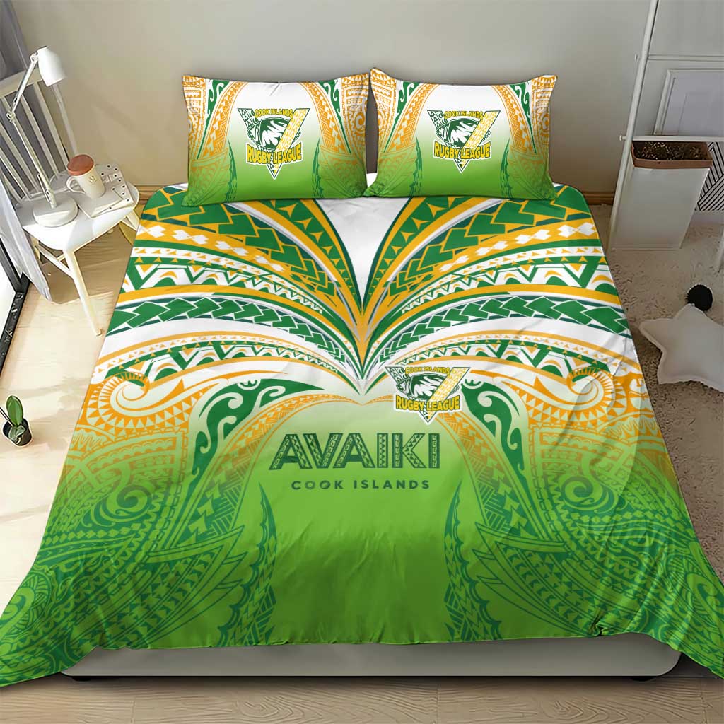 Cook Islands Rugby League Bedding Set Avaiki Tatau Tribal Motifs White Color - Aussie Hoodie