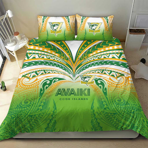Cook Islands Rugby League Bedding Set Avaiki Tatau Tribal Motifs White Color - Aussie Hoodie