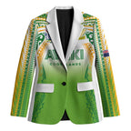 Custom Cook Islands Rugby League Blazer Avaiki Tatau Tribal Motifs White Color - Aussie Hoodie