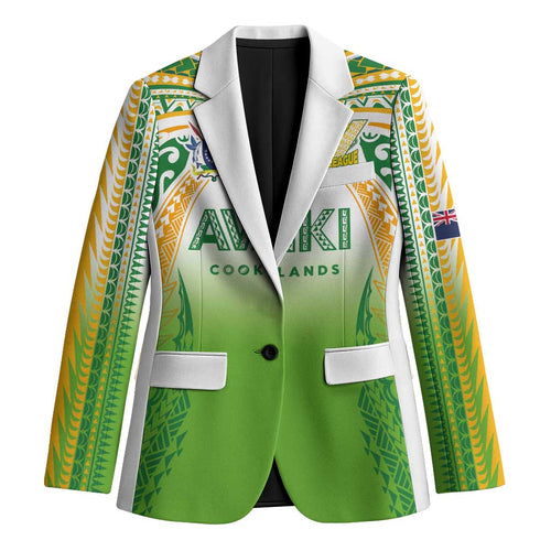 Custom Cook Islands Rugby League Blazer Avaiki Tatau Tribal Motifs White Color - Aussie Hoodie