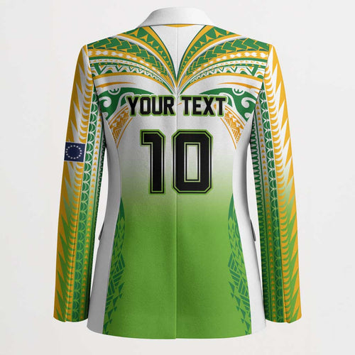 Custom Cook Islands Rugby League Blazer Avaiki Tatau Tribal Motifs White Color - Aussie Hoodie