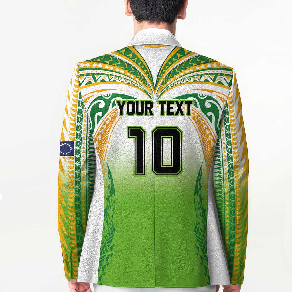 Custom Cook Islands Rugby League Blazer Avaiki Tatau Tribal Motifs White Color - Aussie Hoodie