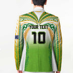 Custom Cook Islands Rugby League Blazer Avaiki Tatau Tribal Motifs White Color - Aussie Hoodie