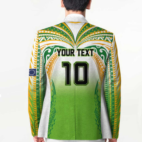 Custom Cook Islands Rugby League Blazer Avaiki Tatau Tribal Motifs White Color - Aussie Hoodie