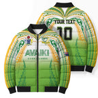 Custom Cook Islands Rugby League Bomber Puffer Jacket Avaiki Tatau Tribal Motifs White Color - Aussie Hoodie