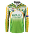 Custom Cook Islands Rugby League Button Sweatshirt Avaiki Tatau Tribal Motifs White Color - Aussie Hoodie