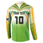 Custom Cook Islands Rugby League Button Sweatshirt Avaiki Tatau Tribal Motifs White Color - Aussie Hoodie