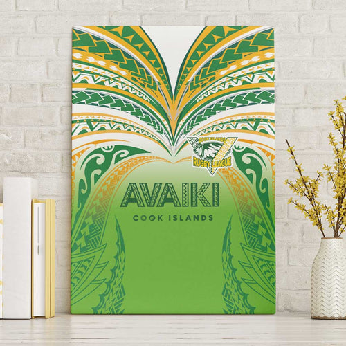Cook Islands Rugby League Canvas Wall Art Avaiki Tatau Tribal Motifs White Color - Aussie Hoodie