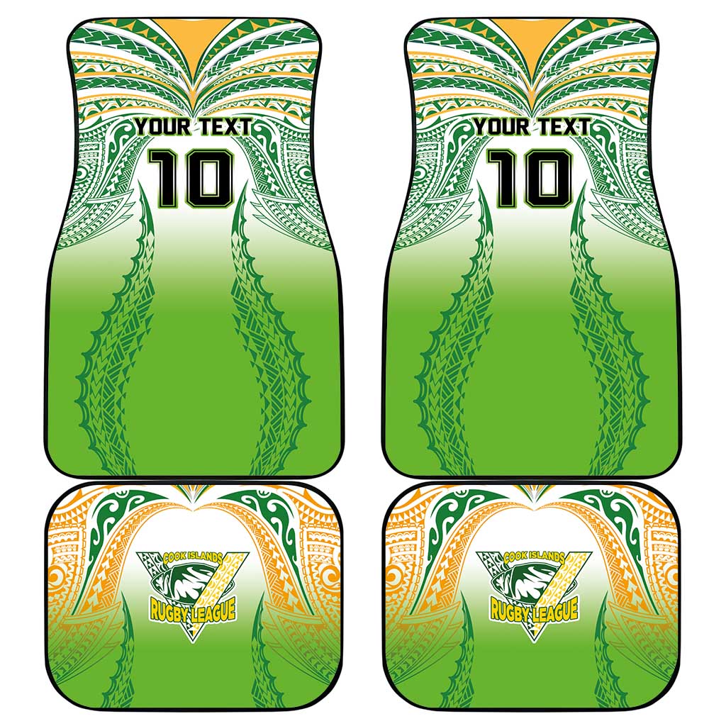Custom Cook Islands Rugby League Car Mats Avaiki Tatau Tribal Motifs White Color - Aussie Hoodie