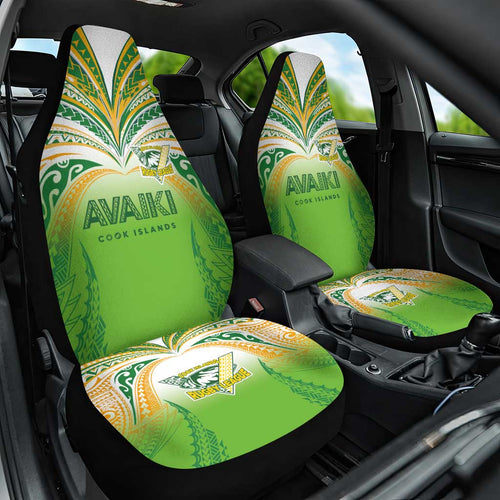 Cook Islands Rugby League Car Seat Cover Avaiki Tatau Tribal Motifs White Color - Aussie Hoodie